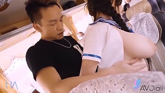 Asian Girl With Huge Natural Breasts Has Sex With A Stranger On A Bus