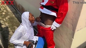 Christmas Cheer With Santa And A Sultry Hijabi Babe. Subscribe For More.