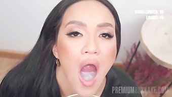 Asia Vargas Chokes On Massive Amount Of Cum In Premiumbukkake Video