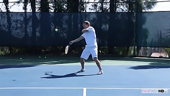 Hd Video Of A Busty Brunette Giving A Blowjob To Her Tennis Coach
