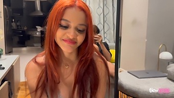 Mkt Trades For A Blowjob From A Redhead With Small Boobs And Skinny Body