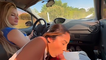 Two Blondes Seduce Me For A Ride And Give Me Deepthroat Blowjob In Public
