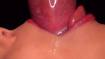Intense Close-Up Of Oral Sex With Condom Removal And Mouthful Of Cum