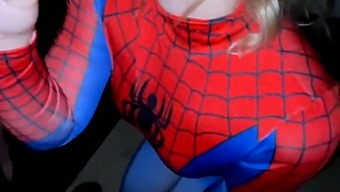 Fair-Haired Spider-Gwen Explores Interracial Pleasure With A Big Black Cock
