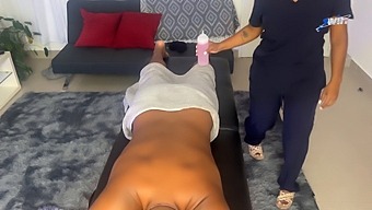 Cumshot During A Risky Massage Session